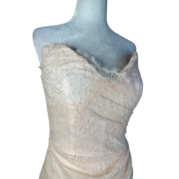 NBD Rosha Mini Dress in Blush Pink Small New Womens Lace Strapless - Picture 7 of 11